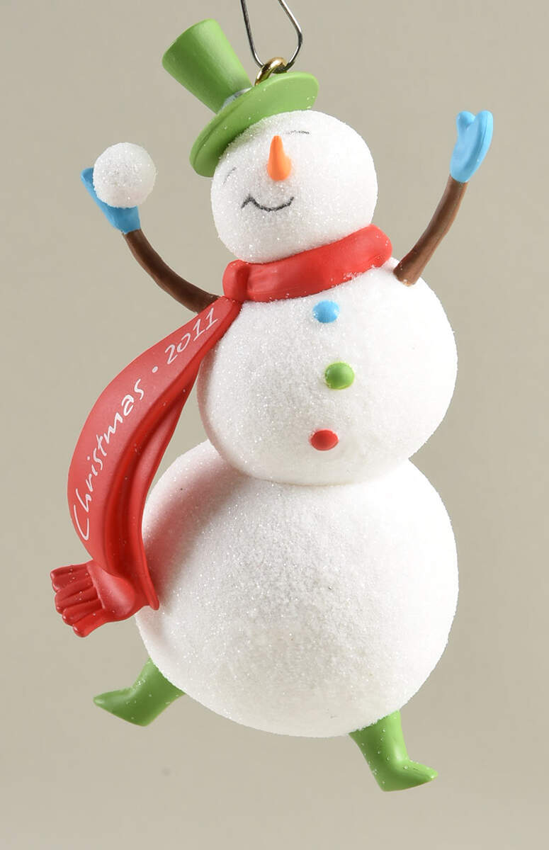 2011 Hallmark Christmas Ornaments Let It Snow-Repaint Of 2010 - Boxed by Hallmark Gold Crown-1