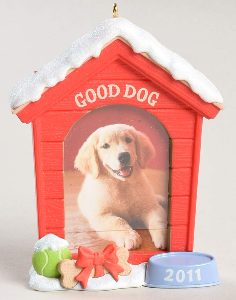 2011 Hallmark Christmas Ornaments Good Dog Photo Holder - Boxed by Hallmark Gold Crown-1