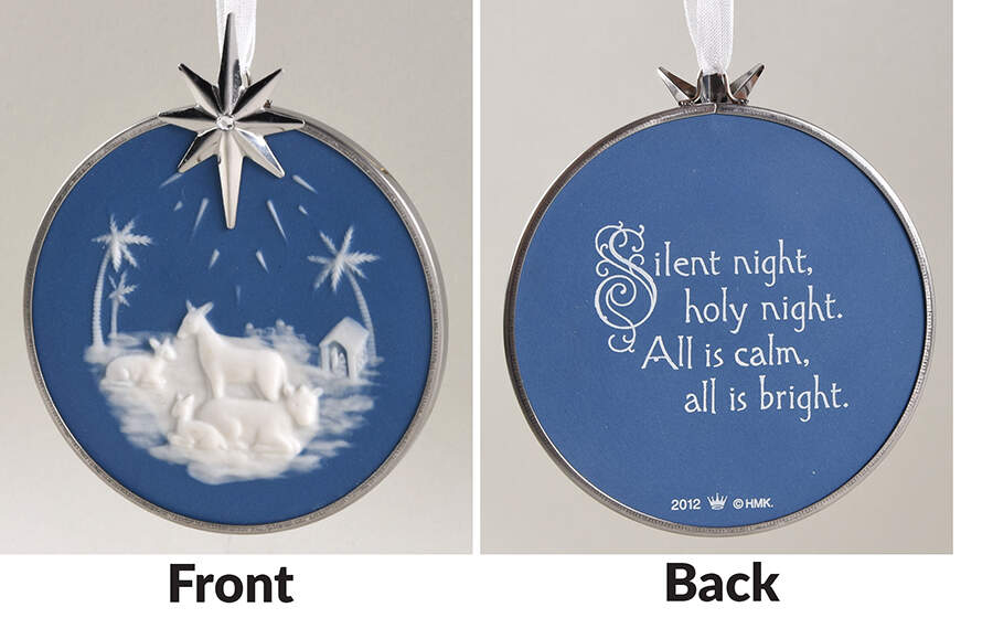 2012 Hallmark Christmas Ornaments Silent Night-Porcelain/Metal - Boxed by Hallmark Gold Crown-1