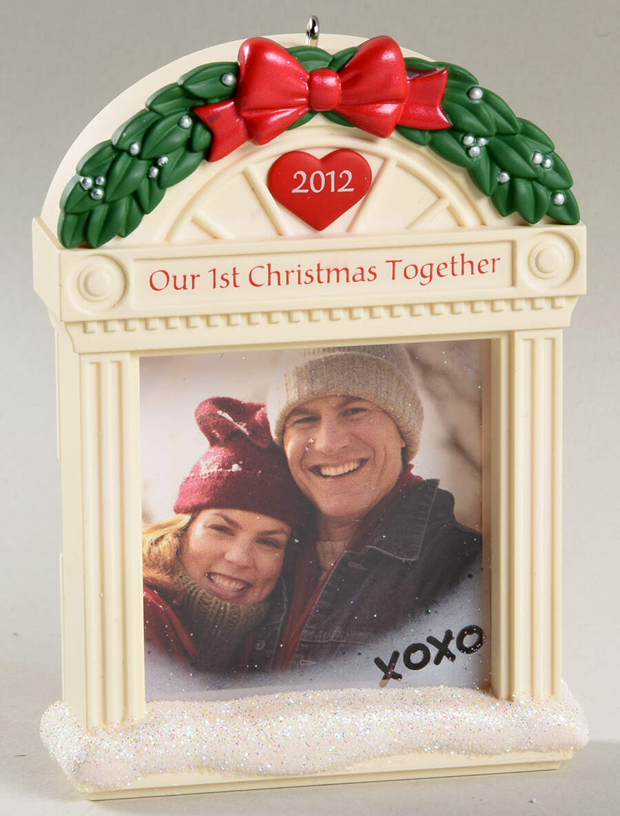 2012 Hallmark Christmas Ornaments 1st Christmas Together-Photo Holder - Boxed by Hallmark Gold Crown-1