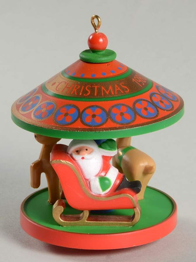 Carousel 1980-Sleigh - Boxed by Hallmark Gold Crown-1