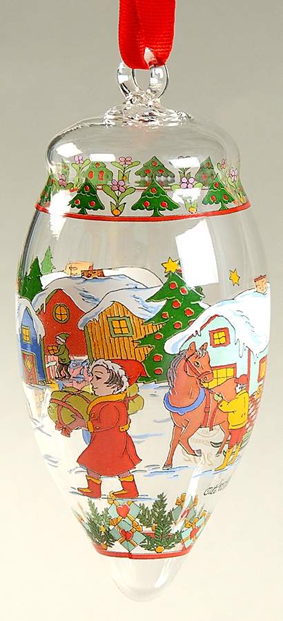 Annual Crystal Pine Cone Ornament Village Life - Boxed by Hutschenreuther-1