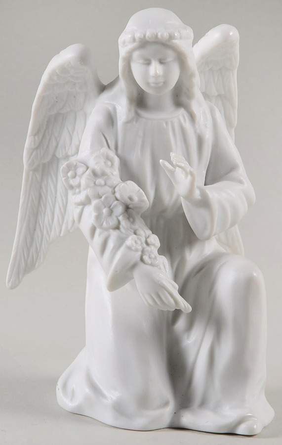 Homco Nativity-White Angel With Flower Kneeling - No Box by Homco-1