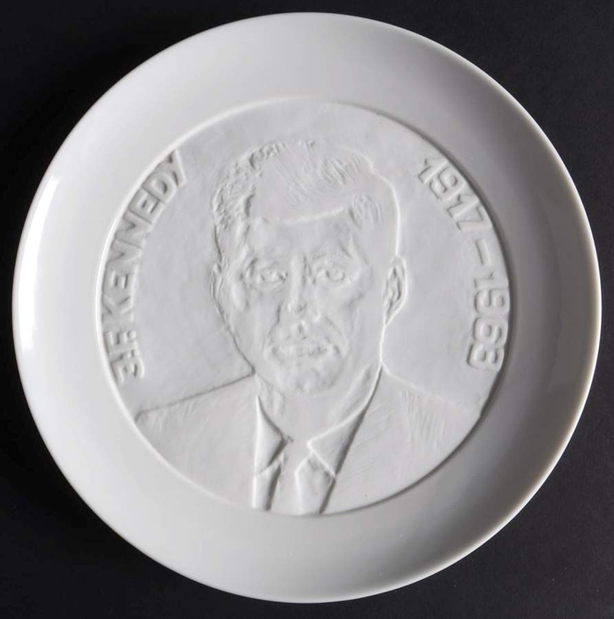 J F Kennedy Commemorative Plate John F Kennedy Memorial Plate - No Box by Herend-1