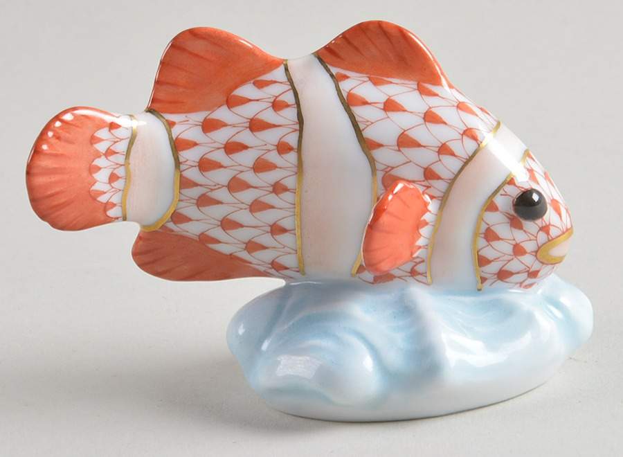 Treasures of the Sea Clown Fish - Rust  - No Box by Herend-1