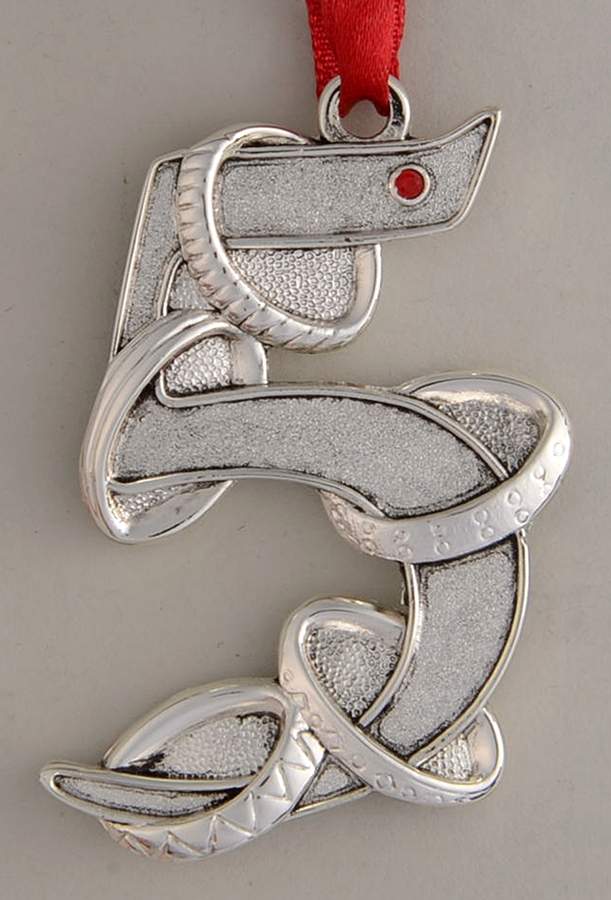 Twelve Days of Christmas Ornament Number Five-Golden Rings - No Box by Harvey Lewis-1