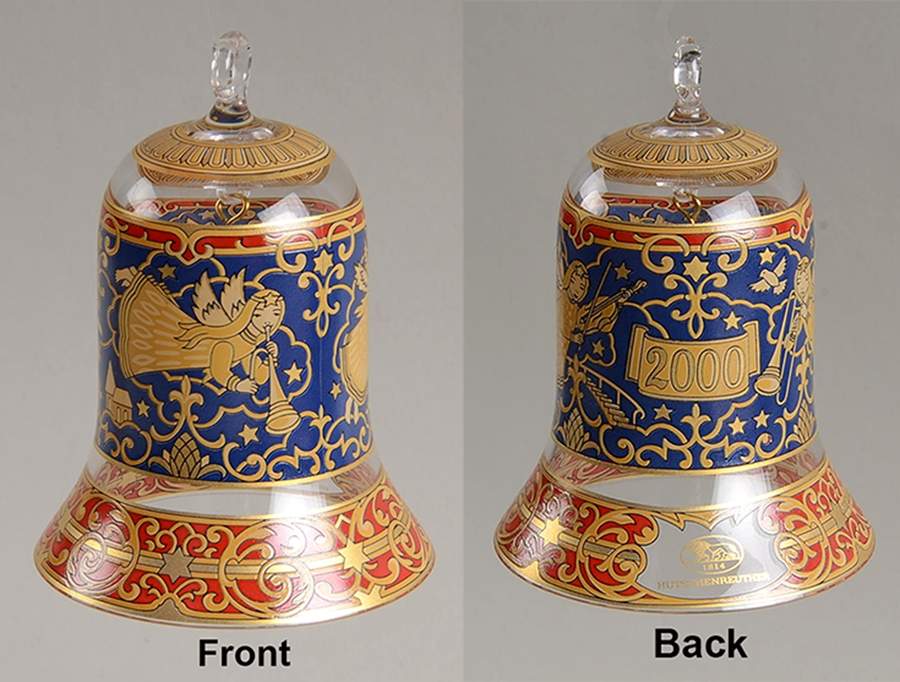 Christmas 2000 Crystal Bell By Rudolf Pastor - No Box by Hutschenreuther-1