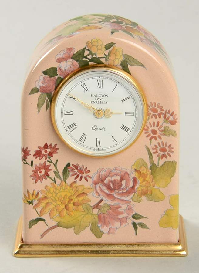Halcyon Days Clocks Floral Mini Clock - No Box by Halcyon Days-1