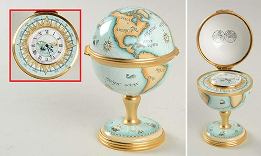 Halcyon Days Clocks Globe Clock - No Box by Halcyon Days-1