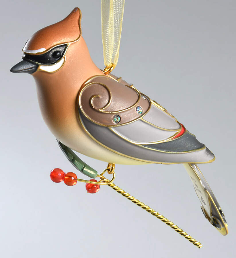 Beauty of Birds 2013-Cedar Waxwing #9 - Boxed by Hallmark Gold Crown-1