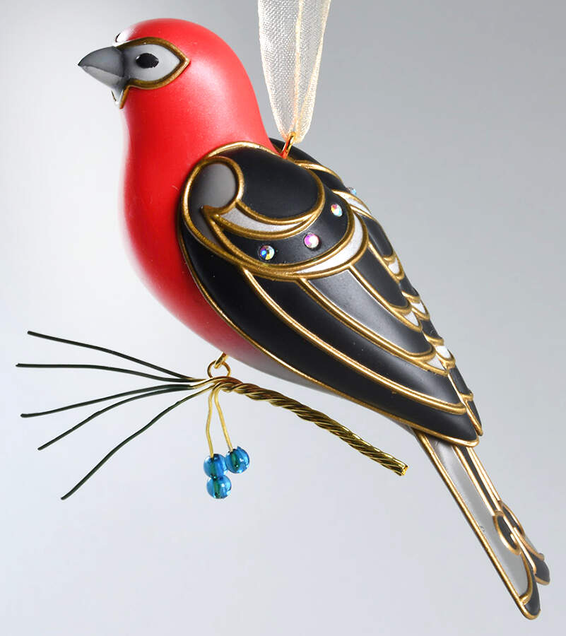 Beauty of Birds 2016-Pine Grosbeak #12 - No Box by Hallmark Gold Crown-1