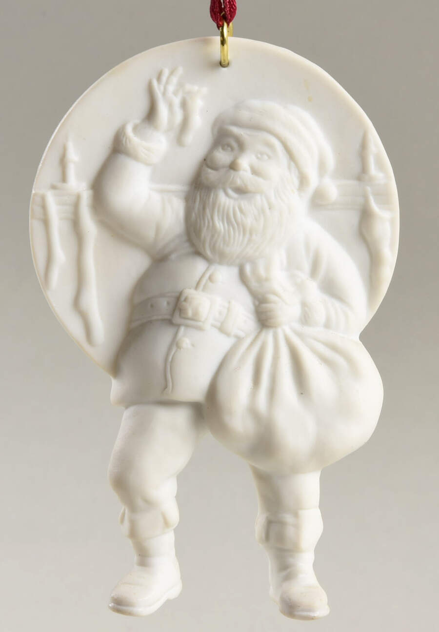 Portraits in Bisque Filling The Stocking-Norman Rockwell - Boxed by Hallmark Gold Crown-1