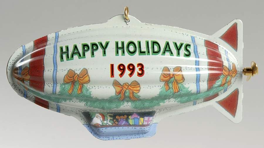 Holiday Fliers Blimp-Happy Holidays - No Box by Hallmark Gold Crown-1