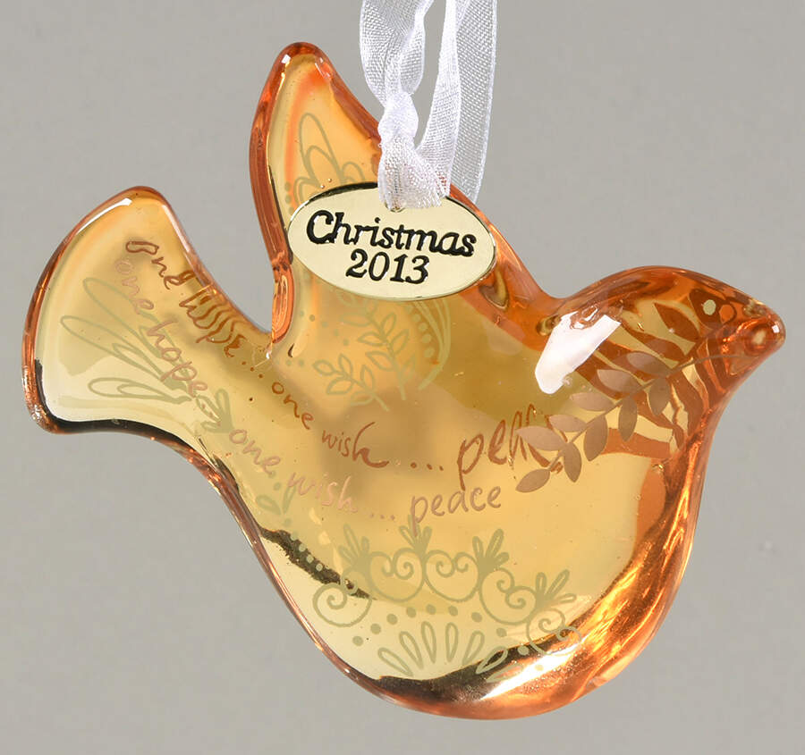 2013 Hallmark Christmas Ornaments A Wish For Peace-Glass - No Box by Hallmark Gold Crown-1