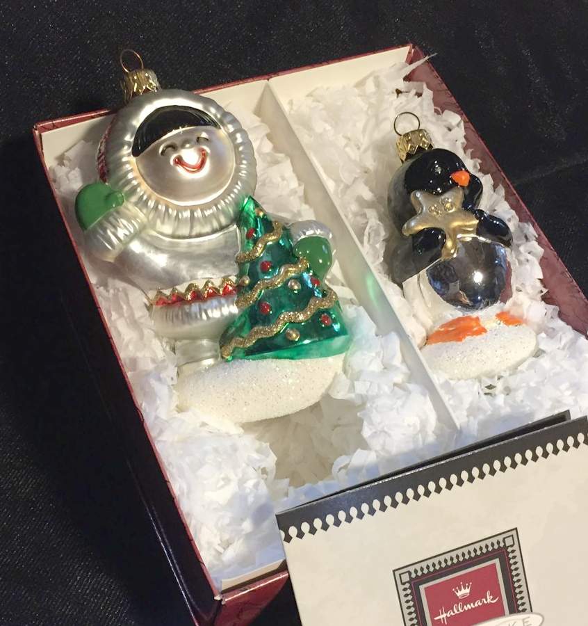 Frosty Friends-Blown Glass 1998 Frosty Friends - No Box by Hallmark Gold Crown-1