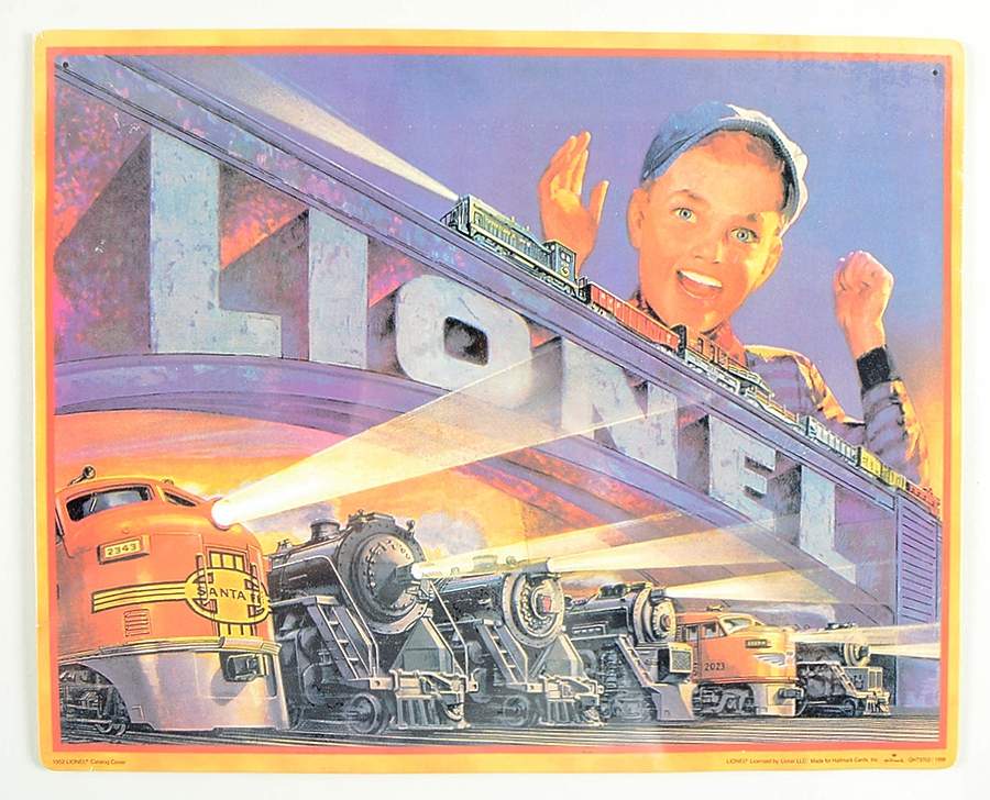 Catalog Cover Tin Signs 1952 Lionel Catalog Cover - No Box by Hallmark Gold Crown-1