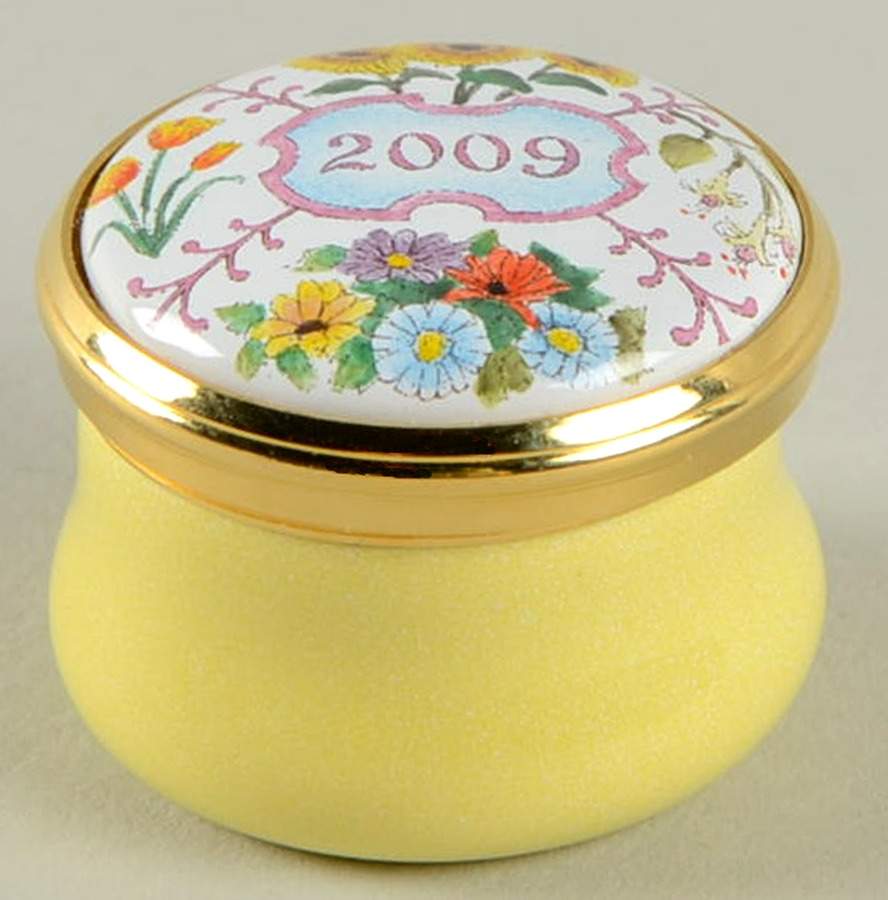 Annual Year Mini Box 2009-Flowers - With Box Bx2009 by Halcyon Days-1