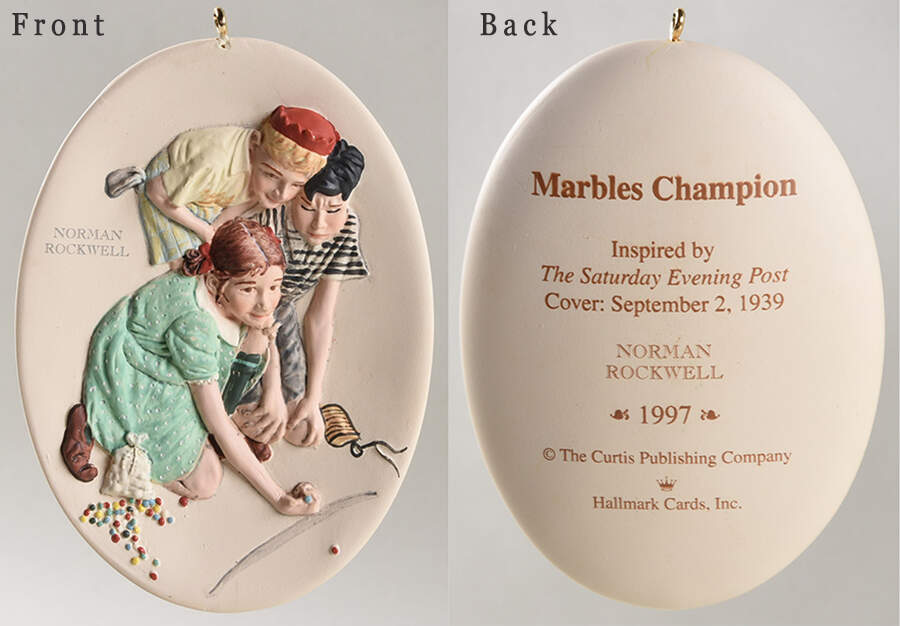 Norman Rockwell Art 1997-Marbles Champion-Flat - Boxed by Hallmark Gold Crown-1