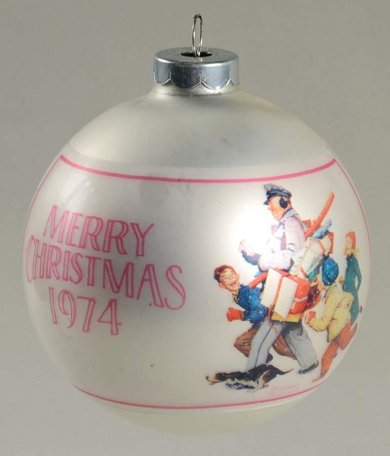 Norman Rockwell Art 1974-Postman/Bringing Home Tree - No Box by Hallmark Gold Crown-1