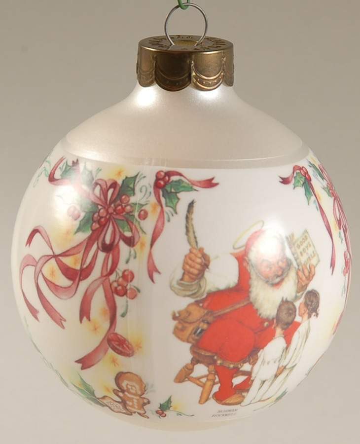Norman Rockwell Art 1995-Santa's Visitors - Boxed by Hallmark Gold Crown-1