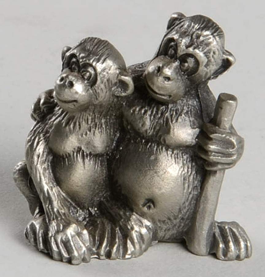 Noah's Ark Monkey Pair - No Box by Hudson Pewter-1