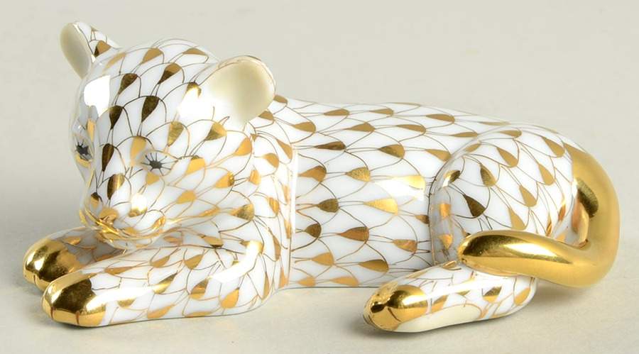 Collector's Guild Figurines Baby Sumatra Tiger-2003 Gold - Boxed by Herend-1
