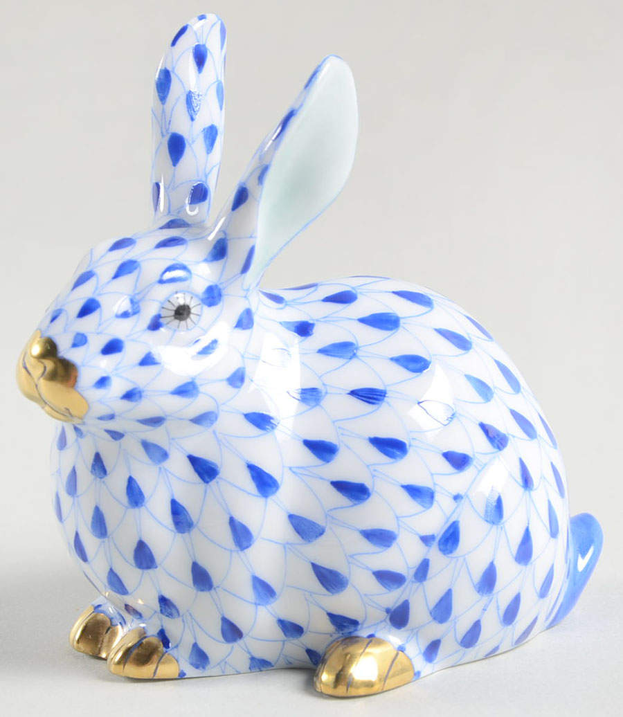 Woodland Creatures Series Chubby Bunny-Sapphire - No Box 3h by Herend-1