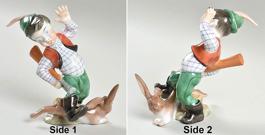 Children Hunter Boy With Hare - No Box by Herend-1