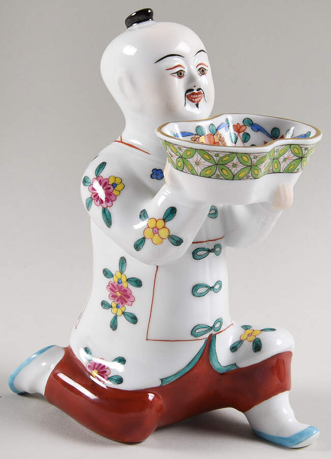Asian Chinese Kneeling-Large/White - No Box by Herend-1