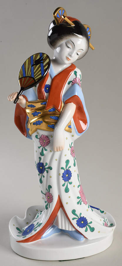 Asian Oriental Woman In Traditional Kimono - No Box by Herend-1