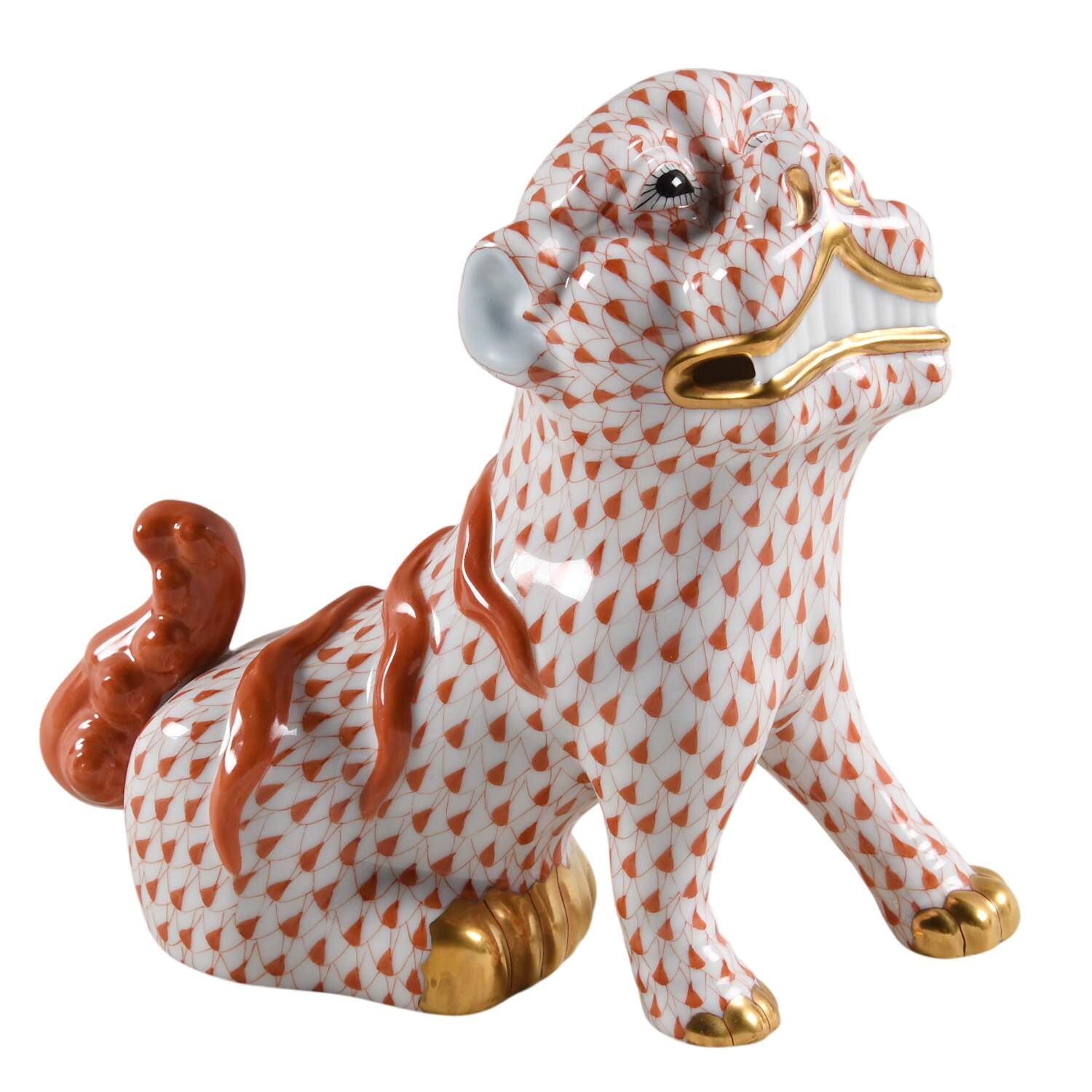 Asian Foo Dog-Rust/Looking Right - No Box by Herend-1