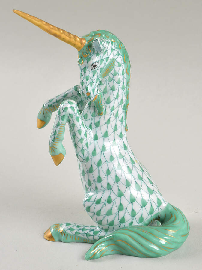 Myths and Legends Unicorn-Green - No Box by Herend-1