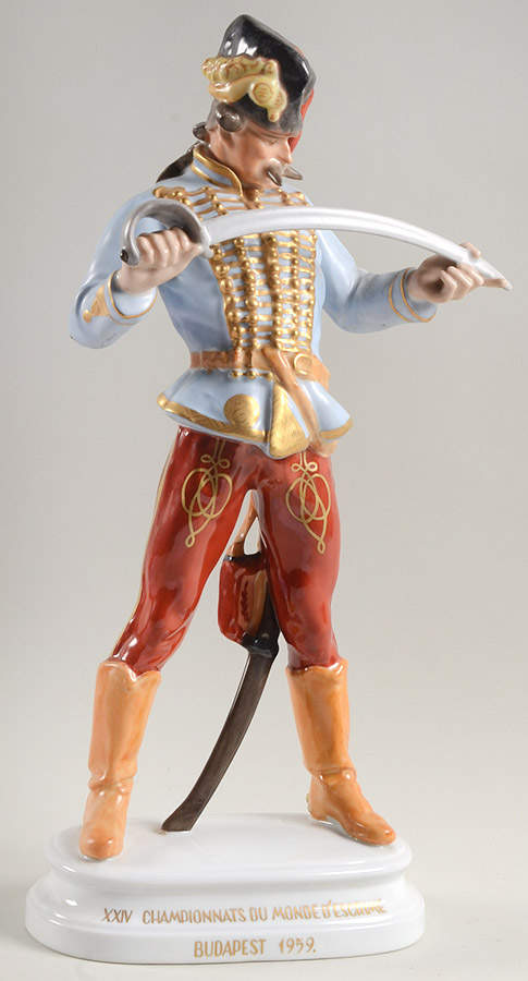 Traditional Hungarian People Hadik Hussar- World Fencing Championship - No Box by Herend-1