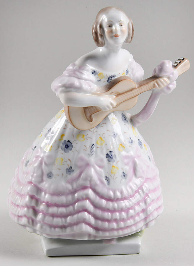 Traditional Hungarian People Mrs Dery - Small Pink Floral Dress - No Box by Herend-1