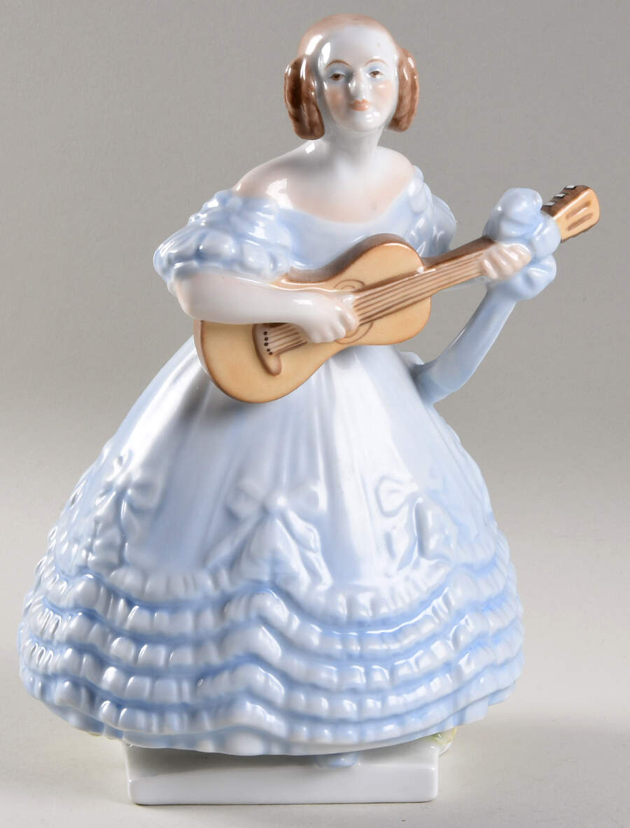 Traditional Hungarian People Mrs Dery - Small Blue Dress - No Box by Herend-1