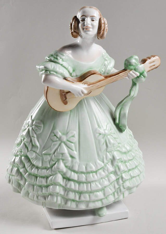Traditional Hungarian People Mrs Dery - Large Green Dress - No Box by Herend-1