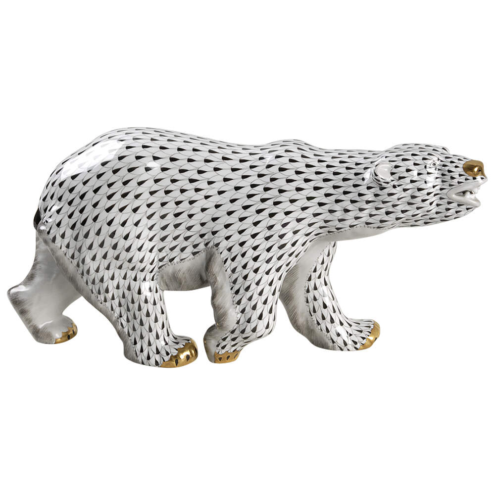 Bears Polar Bear-Black - No Box by Herend-1