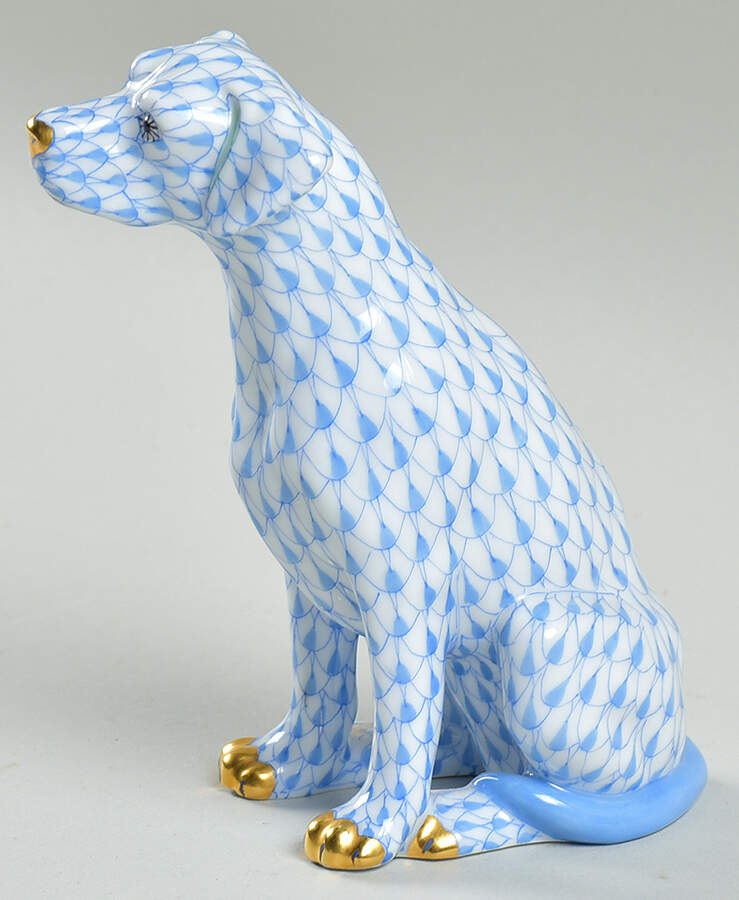 Dogs Dalmatian Seated-Blue - No Box by Herend-1