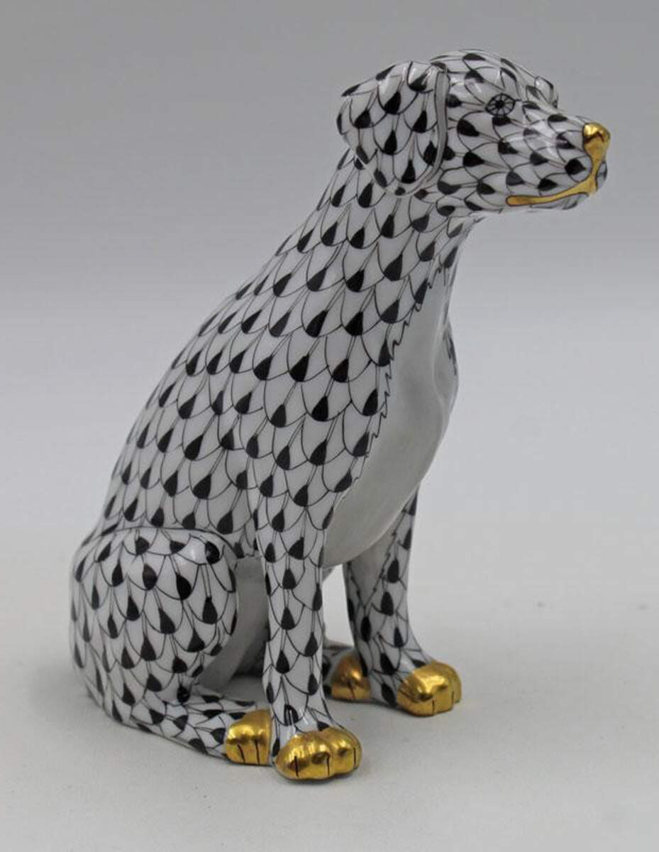 Dogs Dalmatian Seated-Black - No Box by Herend-1
