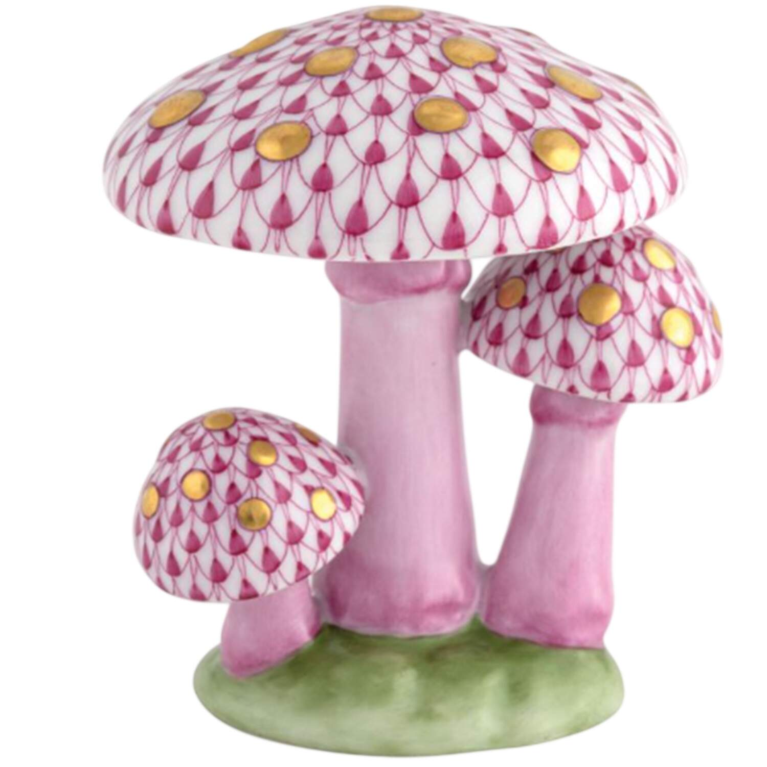 Fruits & Vegetables Mushroom Trio-Raspberry - No Box by Herend-1
