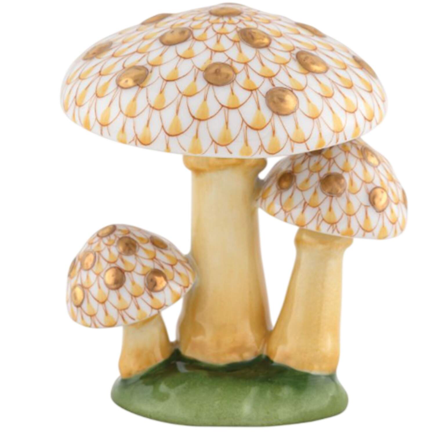 Fruits & Vegetables Mushroom Trio-Butterscotch - No Box by Herend-1