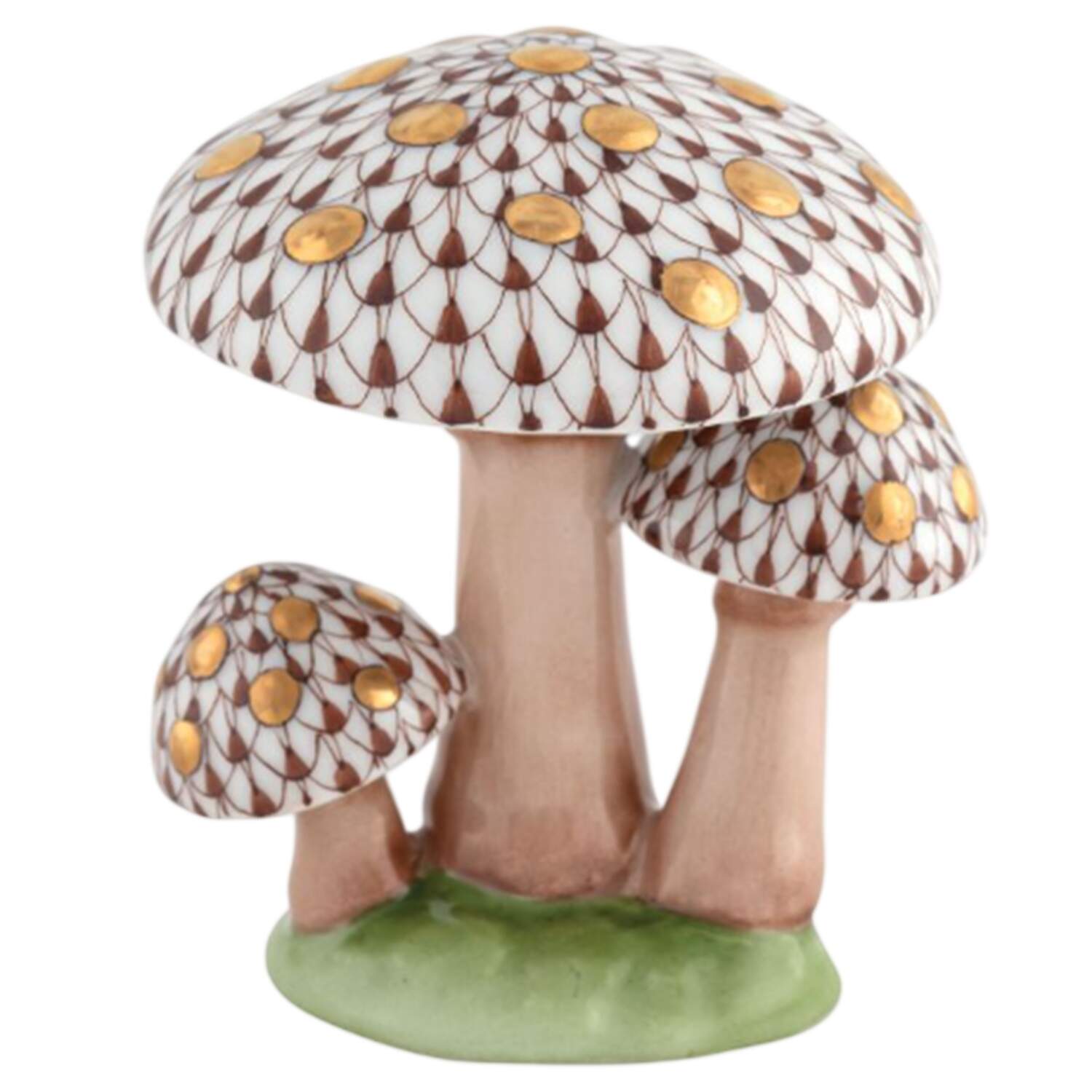 Fruits & Vegetables Mushroom Trio-Chocolate - No Box by Herend-1