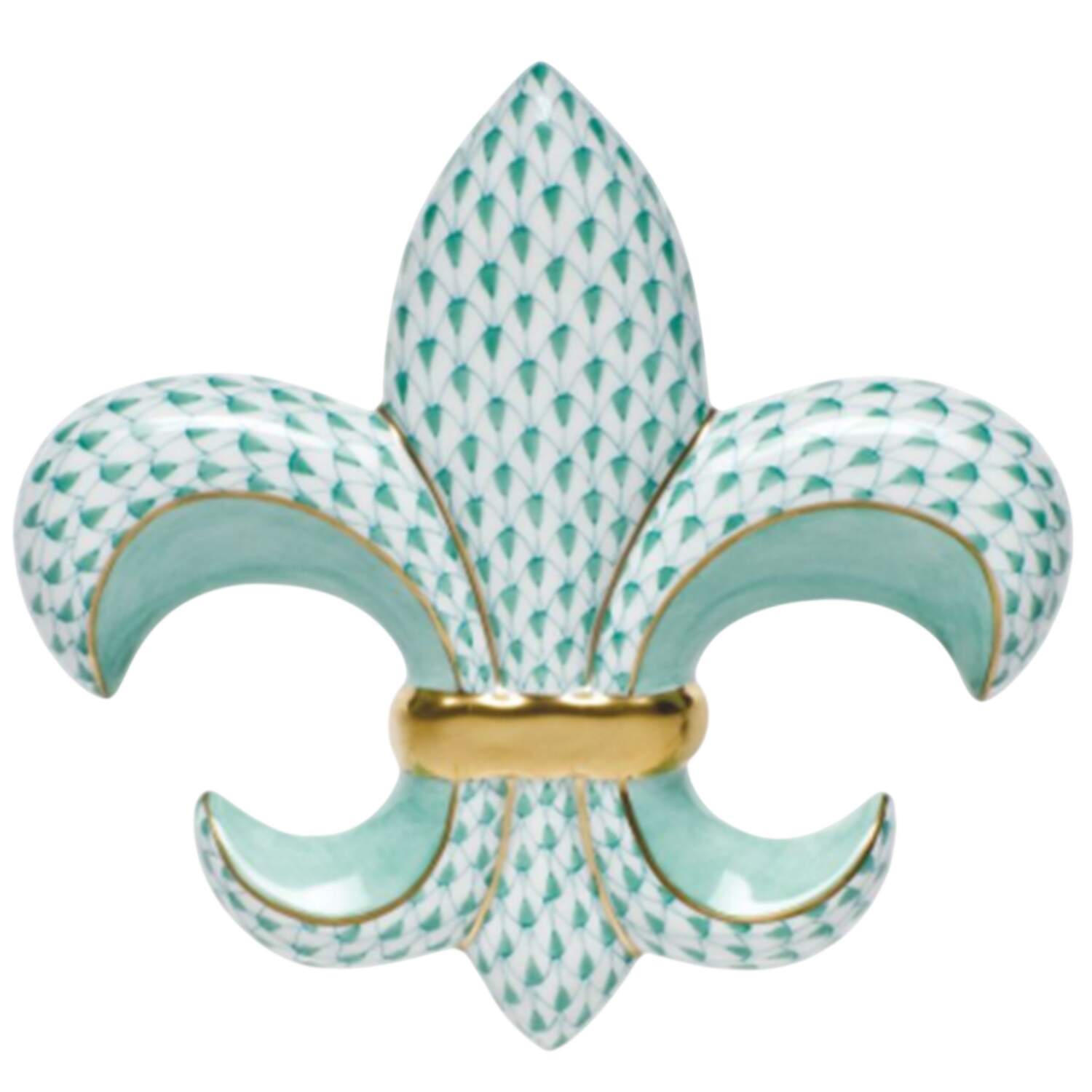 Manmade Objects Fleur De Lis-Green - No Box by Herend-1