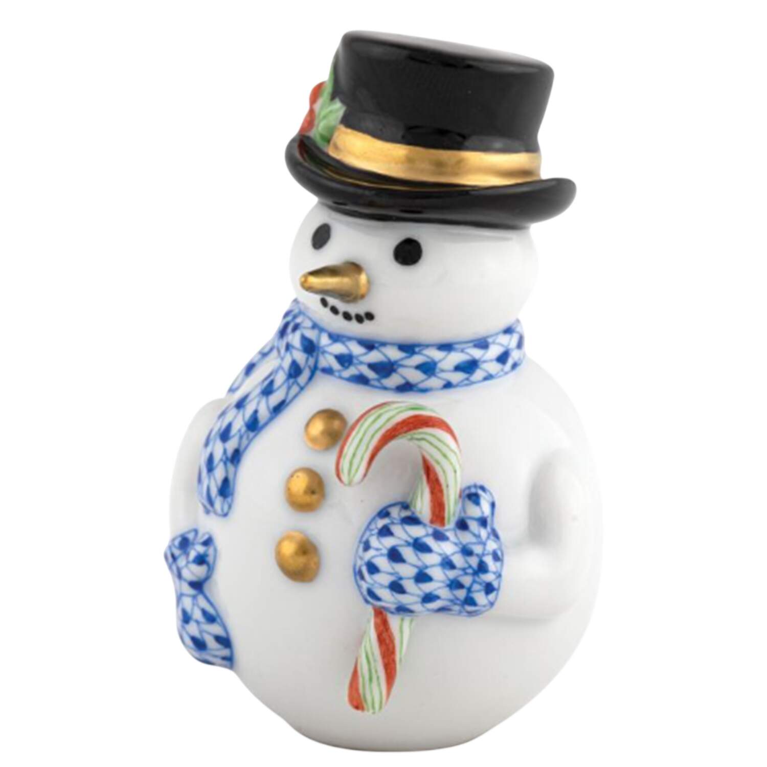 Manmade Objects Candy Cane Snowman-Sapphire - No Box by Herend-1