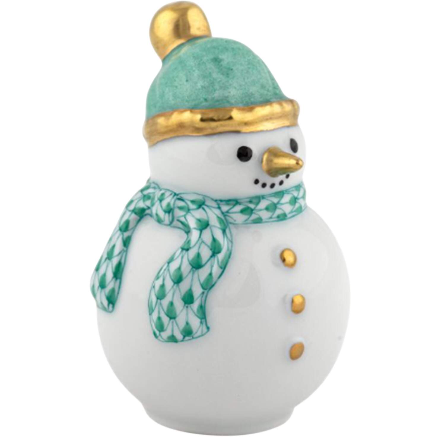 Manmade Objects Mini Snowman-Green - No Box by Herend-1