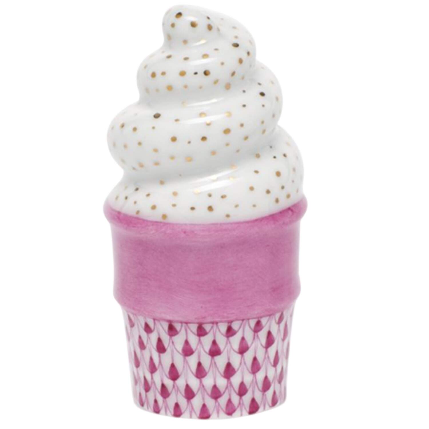 Manmade Objects Ice Cream Cone-Raspberry - No Box by Herend-1
