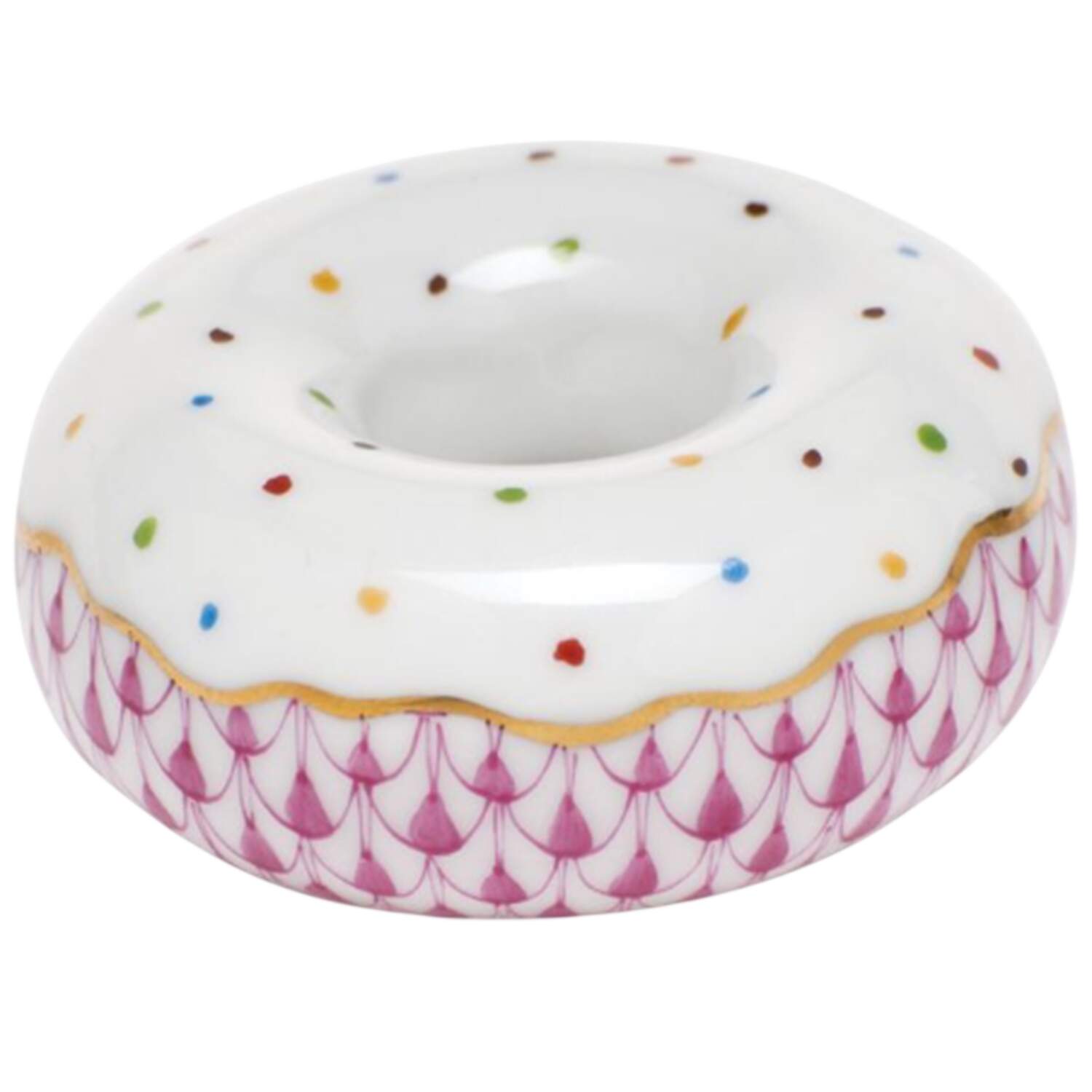 Manmade Objects Donut- Raspberry - No Box by Herend-1
