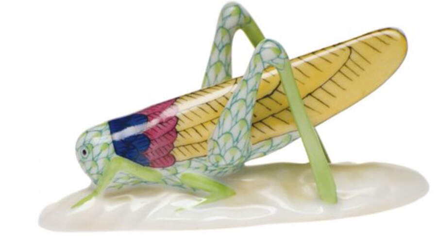 Bugs & Friends Grasshopper- Keylime - No Box by Herend-1