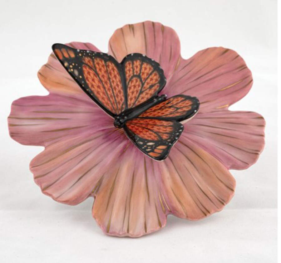 Bugs & Friends Monarch On Cosmos - No Box by Herend-1