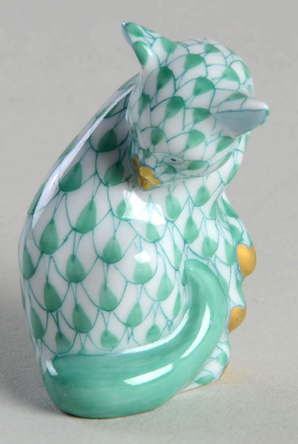 Cats Miniature Cat-Green - No Box by Herend-1